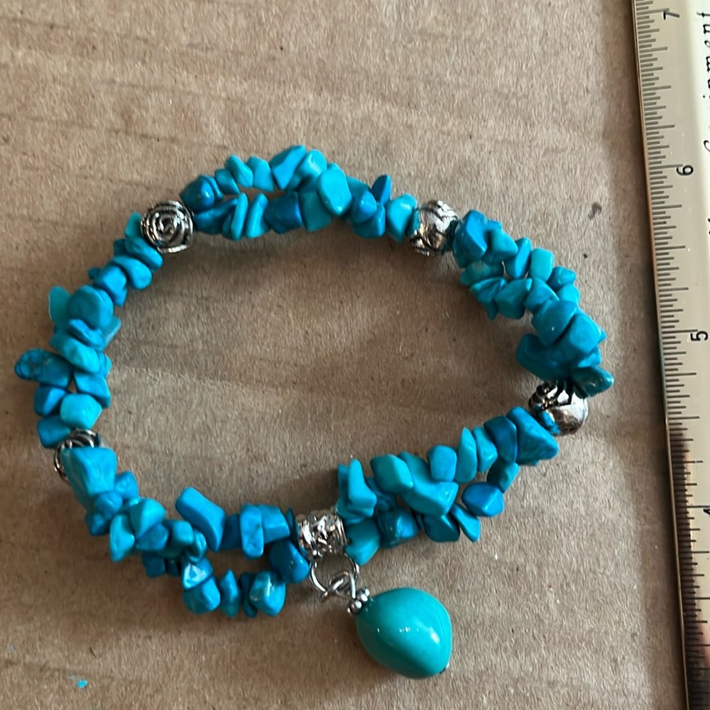 Turquoise Nuggets, Bracelet, Stretch
